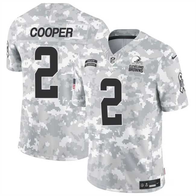 Men%27s Cleveland Browns #2 Amari Cooper 2024 F.U.S.E Arctic Camo Salute To Service Limited Stitched Football Jersey Dzhi